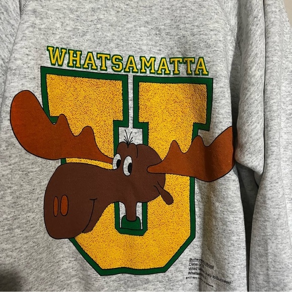 Vintage‎ Bullwinkle Moose “Whatsamatta” University Pullover Sweater - Picture 3 of 6